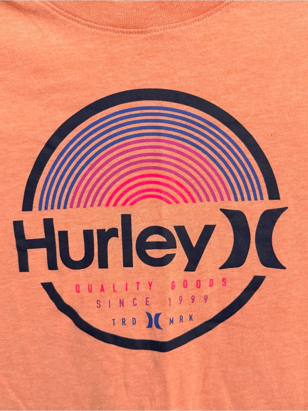 Hurley Orange Short Sleeve Tee with Navy & Pink Logo 18-20 - Picture 2 of 6